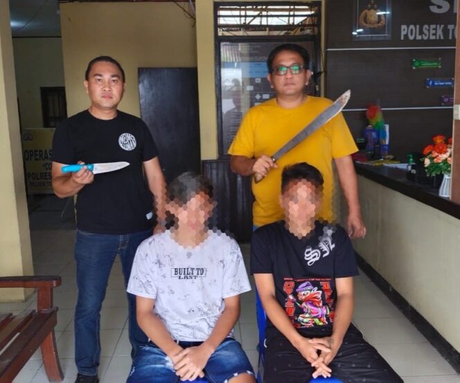 
 Unit Opsnal Polsek Tomohon Tengah, Tangkap Dua Pelaku Penganiaya dengan Sajam