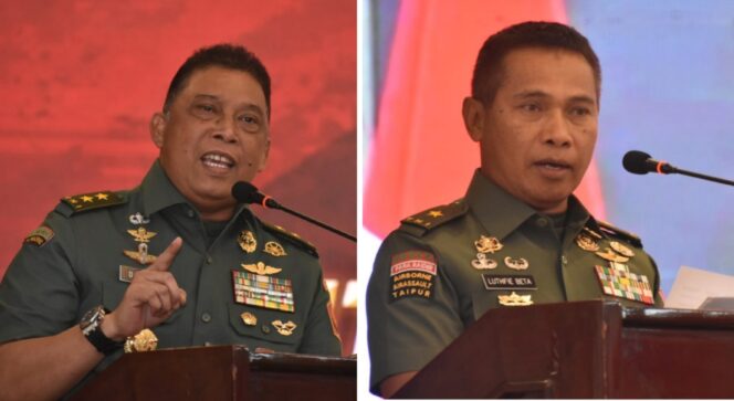 
 Foto. Mayjen TNI Dadang Hendrayudha  (kiri) dan Brigjen TNI M. Luthfie Beta S. Sos., M.Si (kanan).