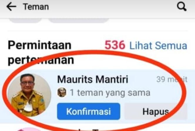 
 Ada Akun Facebook Palsu Catut Nama Maurits Mantiri