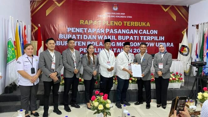 
Sirajudin Lasena dan Moh. Aditya Pontoh Ditetapkan KPU Sebagai Bupati dan Wakil Bupati Terpilih Pilkada 2024 Bolmong Utara