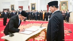 Pelantikan Gubernur Lemhanas  oleh Presiden Prabowo Subianto