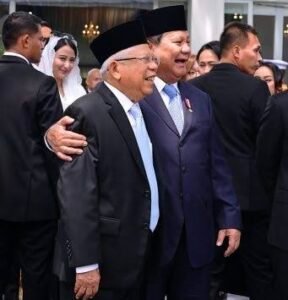 Presiden Prabowo Subianto dengan Maaruf Amin