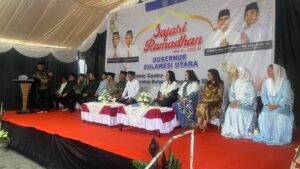 Gubernur Sulut YSK memberikan sambutan Safari Ramadhan 1446 H