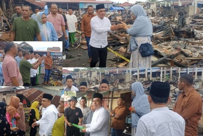 
Bupati Yusra Tinjau Lokasi Kebakaran Pasar Lolak, Bantu Warga Terdampak