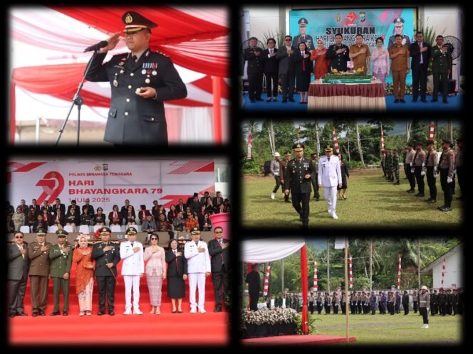 
“Polri Untuk Masyarakat” Upacara Hut Bhayangkara ke 79 Polres Mitra Penuh Khidmat