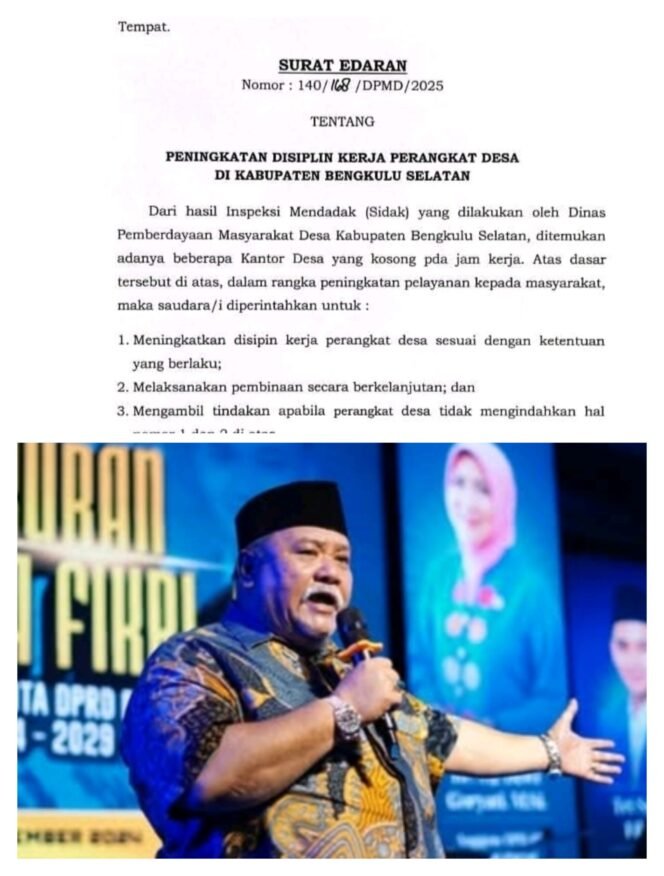 
Tuntut Ke Aktipan Perangkat Desa Bupati Bengkulu Selatan Keluarkan Surat Edaran