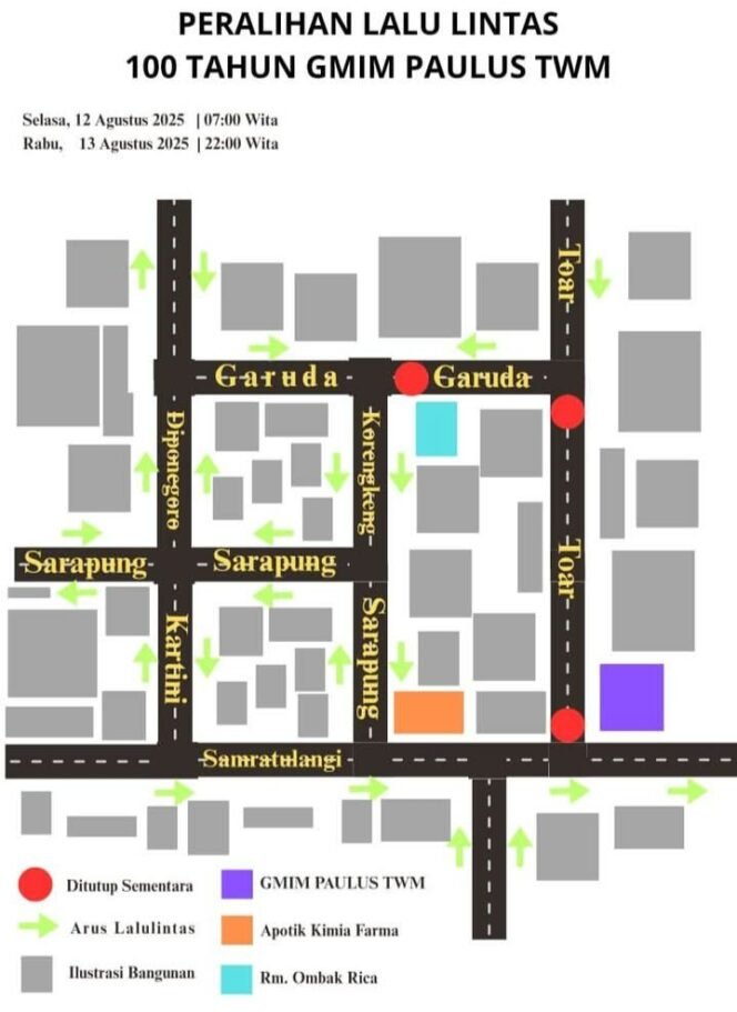 
Peta Pengalihan Arus Lalin di jalan Toar.(1st)