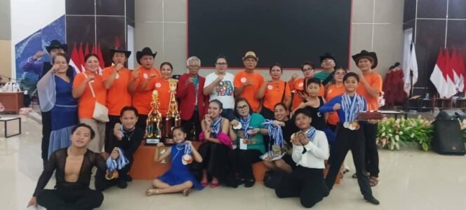 
Berkat Tangan Dingin Veronica Masengi IODI Minsel Raih Juara Umum Dancesport Sulut 