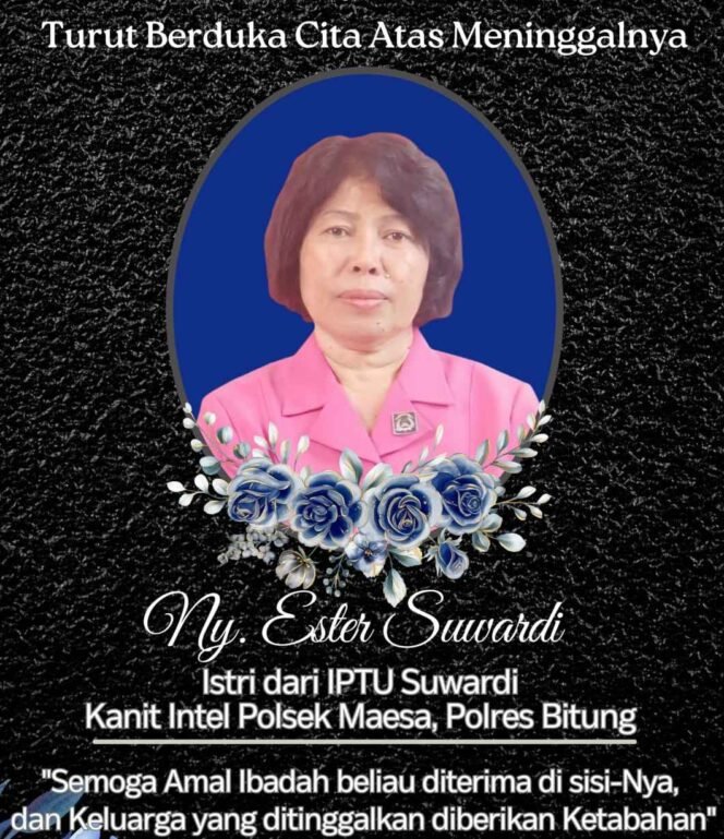 
Polres Bitung Berduka, Istri Kanit Intelkam Polsek Maesa Tutup Usia 