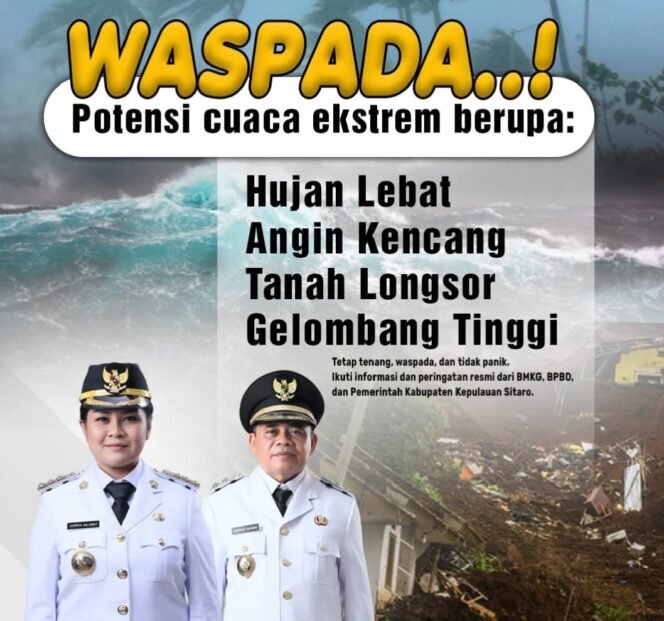 
Cuaca Ekstrem, Bupati Sitaro Imbau Warga Tetap Waspada