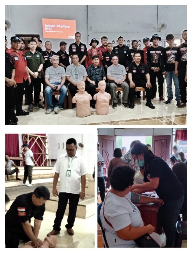 
Rangkaian HUT P/KB Sinode GMIM ke 63. Panitia Gelar Baksos Pemeriksaan Kesehatan Garatis Kepada Warga dan Pelatihan P3K Bagi Panji Yosua