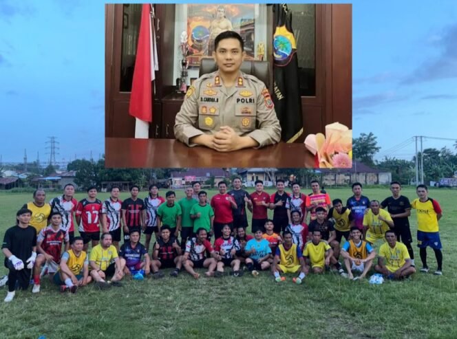 
Kapolres Minsel Cetak 1 Gol Di pertandingan Persahabatan Antara Polres Minsel VS Wartawan 