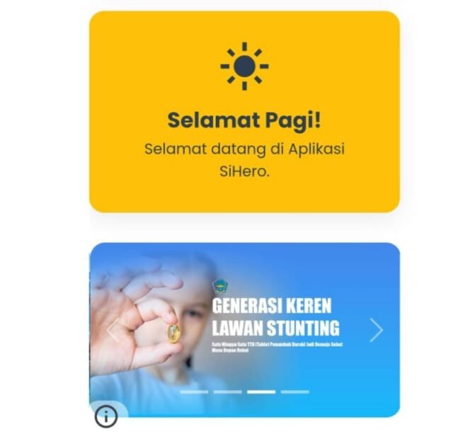 
Tampilan awal aplikasi SiHero