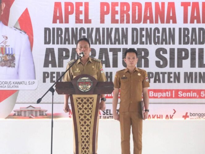 
Bupati Franky Wongkar Pimpin Apel Kerja Perdana ASN Minsel Tahun 2026