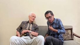 Romo Franz Magnis-Suseno (kiri) bersama Emzi (jurnalis/aktivis) saat menjadi host dalam suatu diskusi pada podcast Institut Marhaenisme27 di Jakarta, Kamis 19 Maret 2026 (Foto Ist).