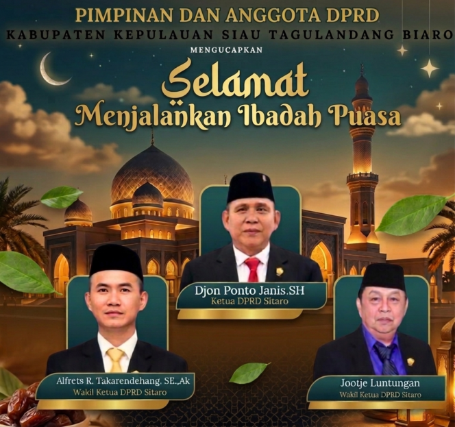 
DPRD Sitaro Sampaikan Ucapan Selamat Menjalankan Ibadah Puasa 1447 Hijriah