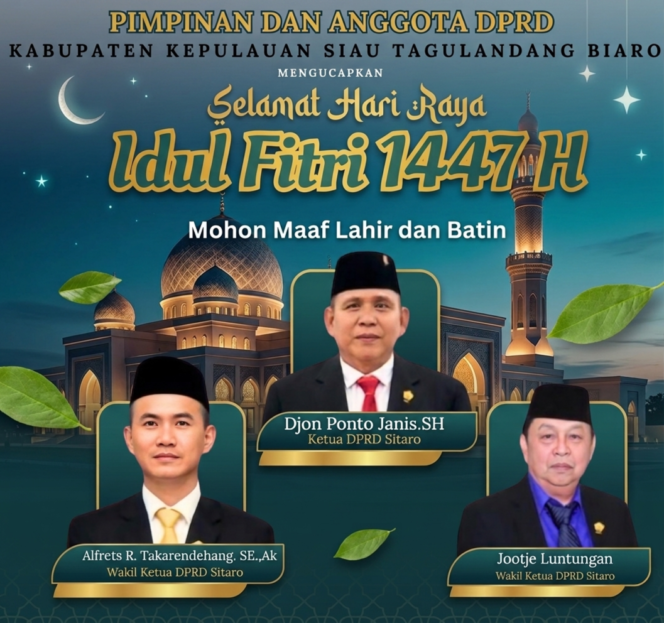 
DPRD Sitaro Ajak Perkuat Silaturahmi di Hari Kemenangan