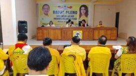 Foto  Istimewa : Ketua Golkar Sulut Christiany E. Paruntu ( CEP) saat Rapat Pleno Golkar Sulut Menjelah Musda Golkar Sulut