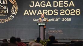 Foto  : Jaksa Agung Republik Indonesia ST Burhanuddin saat menyampaikan arahan dalam acara Apresiasi dan Penganugerahan atas Capaian Program Jaksa Garda Desa yang bertajuk ABPEDNAS Jaga Desa Award 2026 yang diselenggarakan di Fairmont pada Minggu 19 April 2026.