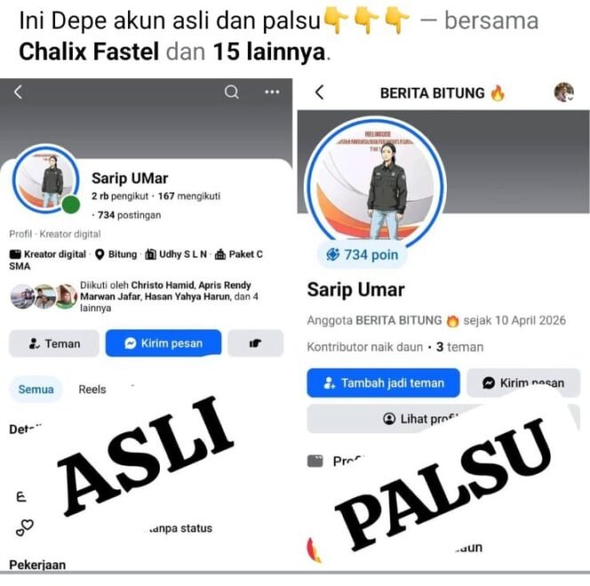 
PWI Kota Bitung Kutuk Keras Akun Palsu yang Mencatut Nama Wartawan Syarif Umar