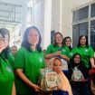 Ketua TP PKK Bitung, Ny. Ellen Honandar Sondakh, SE, dan Sekretaris PKK Ny. Jacinta Maribell Maringka Gumolong mengikuti kegiatan “Lansia Segar Hidup Sehat Bugar di Hari Tua” di Puskesmas Bitung Barat.