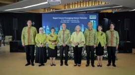 Caption : Direktur Utama PT Bank SMBC Indonesia Tbk. Henoch Munandar (empat dari kiri)
bersama dengan jajaran Direksi di Rapat Umum Pemegang Saham Tahunan (RUPST)
SMBC Indonesia tahun buku 2025 di Jakarta, Kamis (23/4/2026).