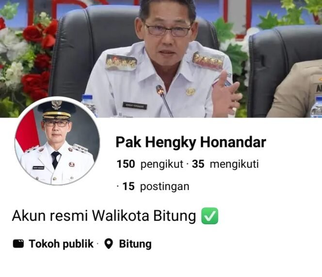 
Beredar Akun Palsu Catut Nama Walikota Bitung Hengky Honandar 