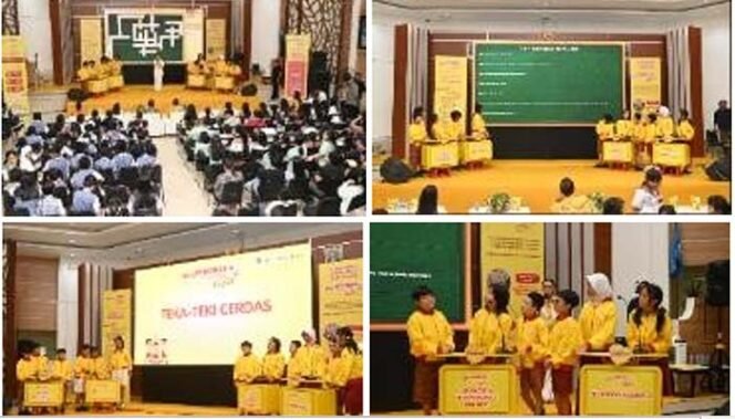 
Keterangan foto: Semangat dan antusiasme siswa-siswi berprestasi dari SD Kristen Eben Haezer 2, SD Kristen Eben Haezer 1, SDN 02 Manado, dan SD Inpres Kaiwatu saat menunjukkan kemampuan terbaik mereka dalam hal literasi, numerasi, serta pemecahan masalah secara kreatif di DANCOW Indonesia Cerdas Season 2 Manado