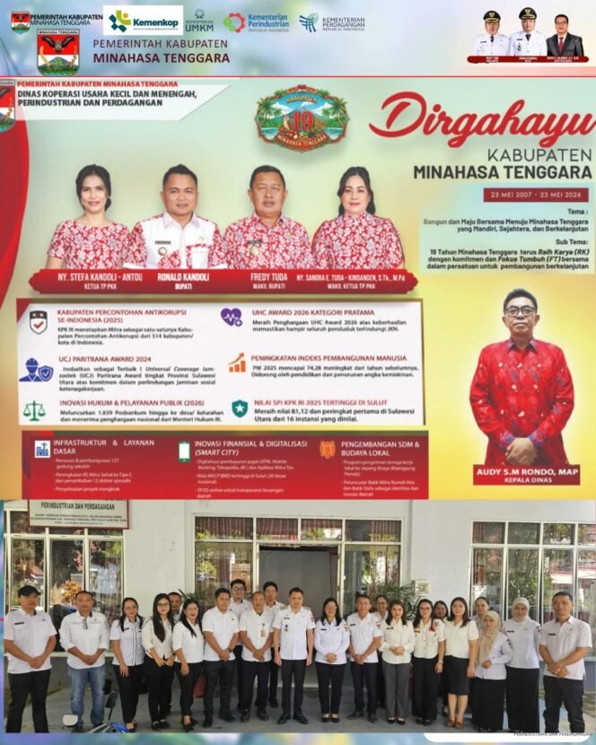 
Kepala DKUKMPP Audy Rondo dan jajaran  Ucapkan Digahayu Kabupaten Mitra ke -19
