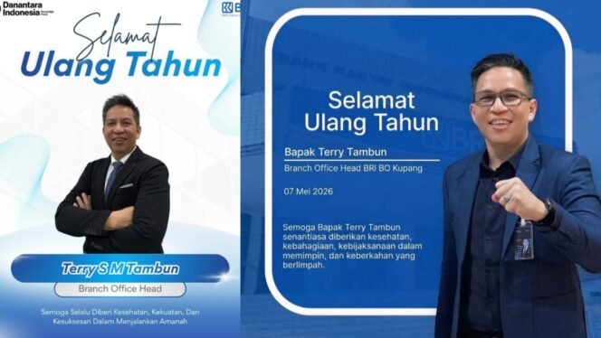 
Selamat Ulang Tahun Bapak Terry Tambun, Pimpinan BRI Unit Cabang Kupang