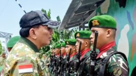 Menteri Pertahanan(Menhan) RI, Sjafrie Sjamsoeddin mengunjungi lokasi pembangunan Batalyon Infanteri Teritorial Pembangunan (Yonif TP) 916/Bara Sakti di Rusunawa Tangkoko, Kota Bitung. Kamis(07/05/26)