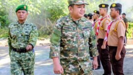Wakil Walikota Bitung, Randito Maringka saat apel pasukan di pembukaan PERSAMI KKRI TA 2026. Sabtu(09/05/26)