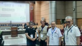 Ketua GABMO Reza Rumambi, saat hadir di lokasi pertandingan memberikan dukungan bagi tim GABMO.(1st)