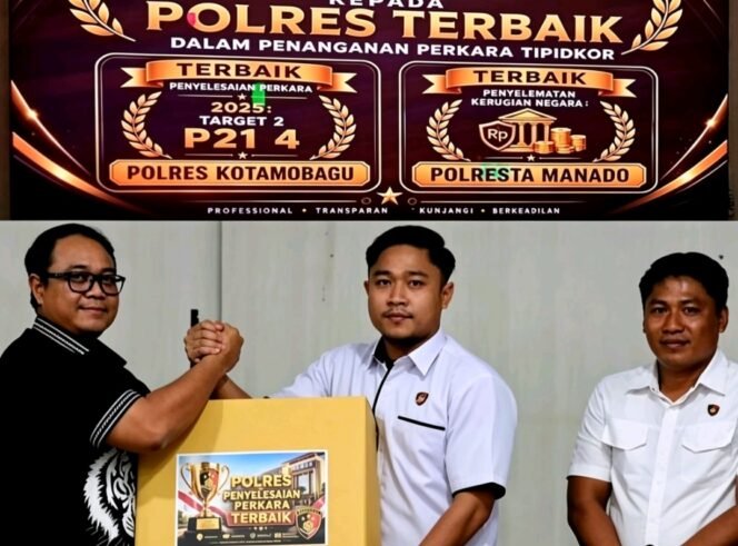 
Kasat Reskrim Ahmad Waafi, Terima Penghargaan dari Polda Sulut, Predikat Terbaik  Penanganan Tipikor