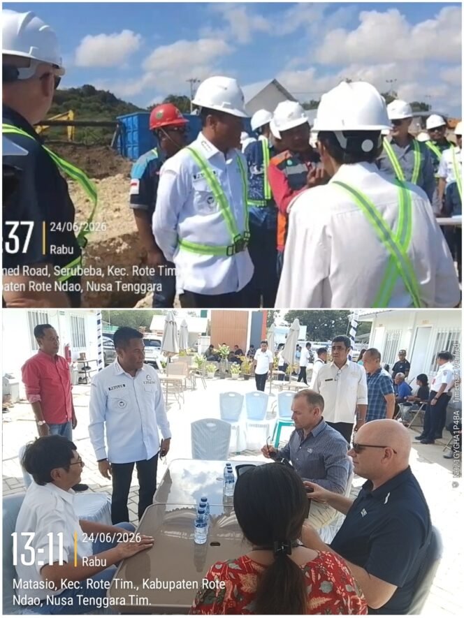 
Bupati Paulus Henuk Dampingi Dubes RI Bersama Dua Investor  Australia Tinju Lansung Proyek Tambag Garam Gatam Nasional
