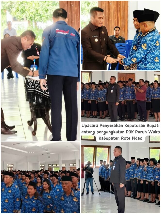 
Bupati Rote Ndao Paulus Henuk Serahkan 471 SK PPPK Paruh Waktu