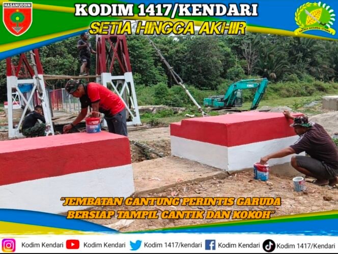 
Jembatan Gantung Perintis Garuda Bersiap Tampil Cantik Dan Kokoh Di Desa Amokuni Konsel