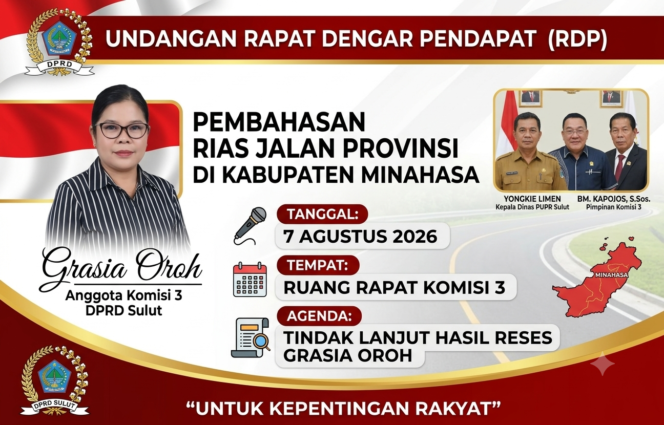 
Jalan Provinsi di Kabupaten Minahasa Perlu Perhatian, Grasia Oroh Minta PUPR Lakukan Perbaikan