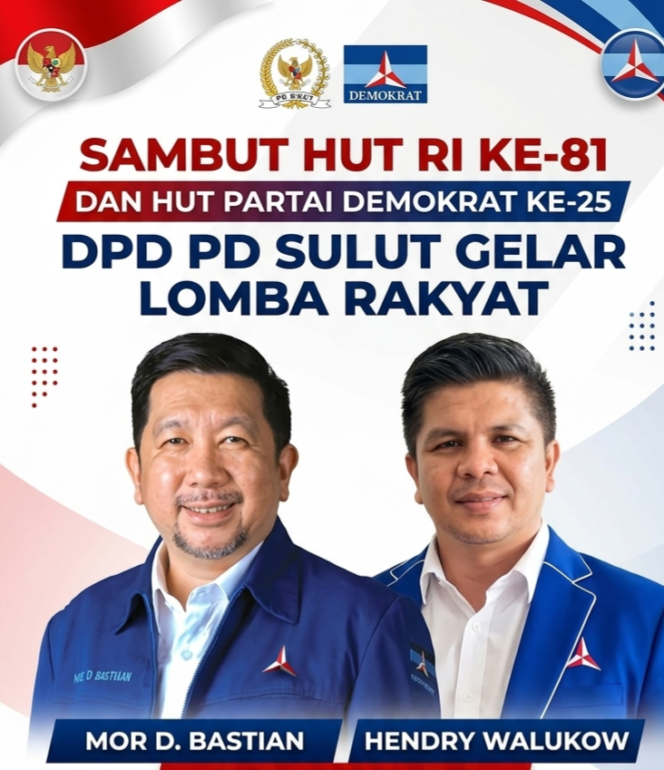 
Meriahkan HUT Partai ke 25 Tahun dan Rangkaian HUT RI ke 81, DPD Partai Demokrat Sulut Gelar Lomba Rakyat