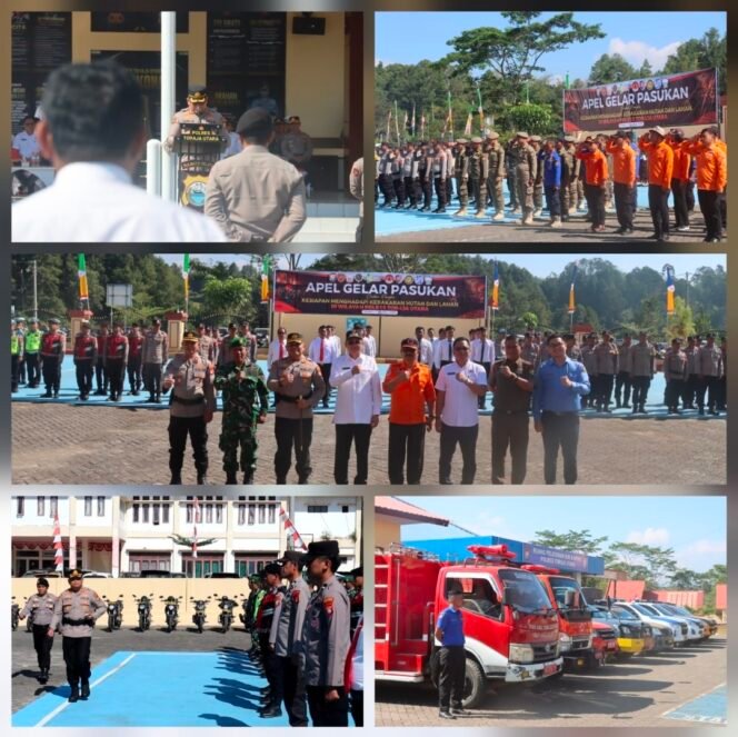
Antisipasi Bencana Karhutla, Kapolres Torut Pimpin Apel Gelar Pasukan Intensiifkan Sinergi Lintas Sektor