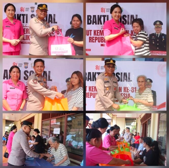 
Bersama Bhayangkari, Polres Torut Gelar Baksos Semarakkan HUT Kemerdekaan RI Ke-81