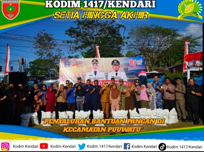 
Dandim 1417/Kendari Hadiri Forkopimda Menyapa dan Penyaluran Bantuan Beras untuk 250 Warga Puuwatu