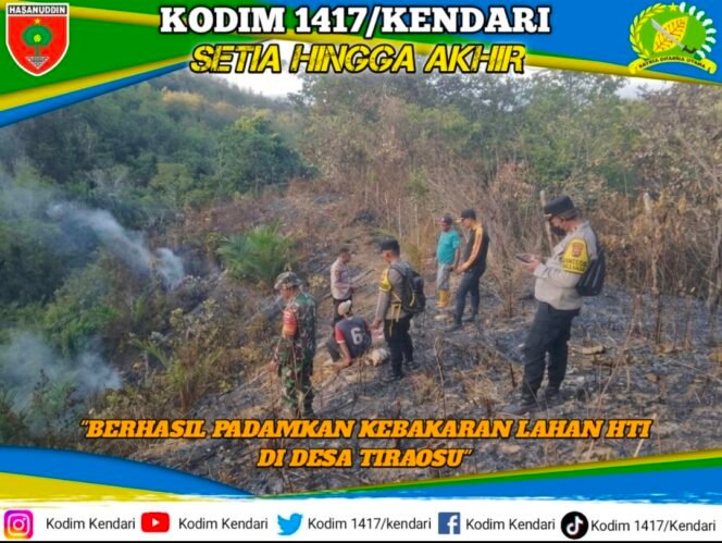 
Babinsa dan Warga Padamkan Kebakaran Lahan HTI Seluas 3 Hektare di Tiraosu