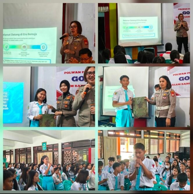 
Polwan Polres Torut Edukasi Pelajar soal Medsos, Anti-bullying dan Pencegahan Kekerasan Seksual