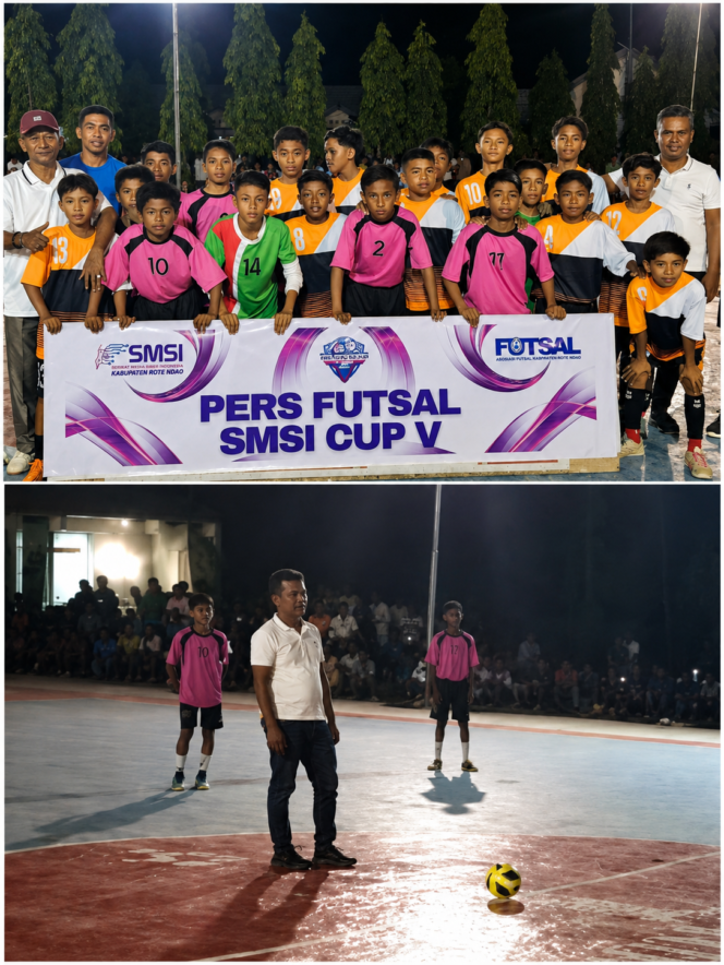
Turnamen Futsal Pers Rote Ndao Cup V 2026 Resmi Dibuka oleh Handry Bessie Ketua AFKAB Rote Ndao