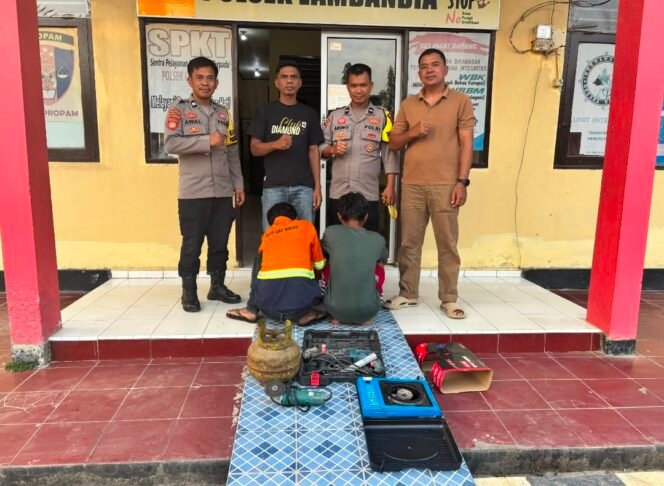 
Kurang dari 24 Jam, Polsek Lambandia Amankan Dua Terduga Pencuri Rumah Dinas Sekolah