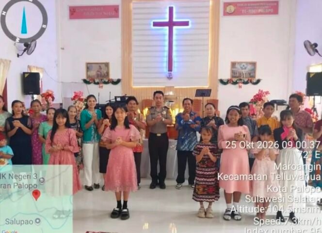 
Minggu Kasih di GGP Eloeri Salupao, Kapolsek Telluwanua Ajak Warga Cegah Perang Kelompok